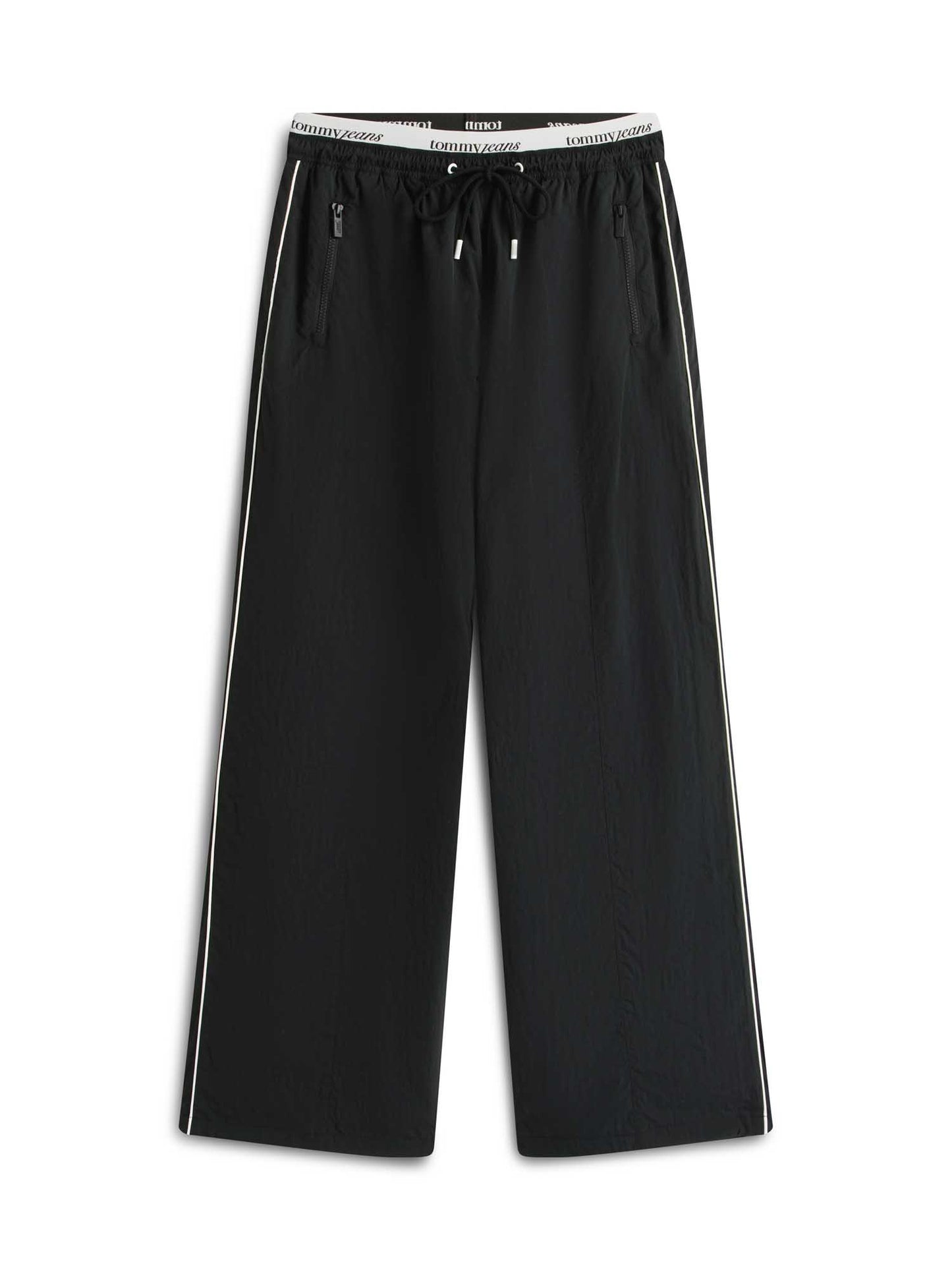 Jogger larghi neri Tommy Jeans con elastico logato da donna