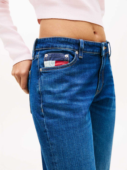 Jeans Lucy slim fit da donna in denim blu Tommy Hilfiger