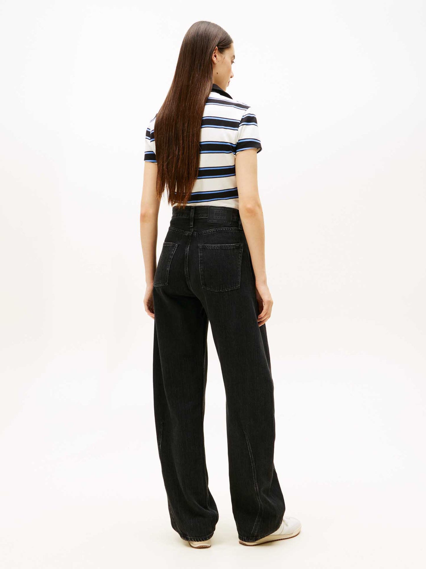 Jeans bootcut donna Tommy Hilfiger neri in tessuto sostenibile