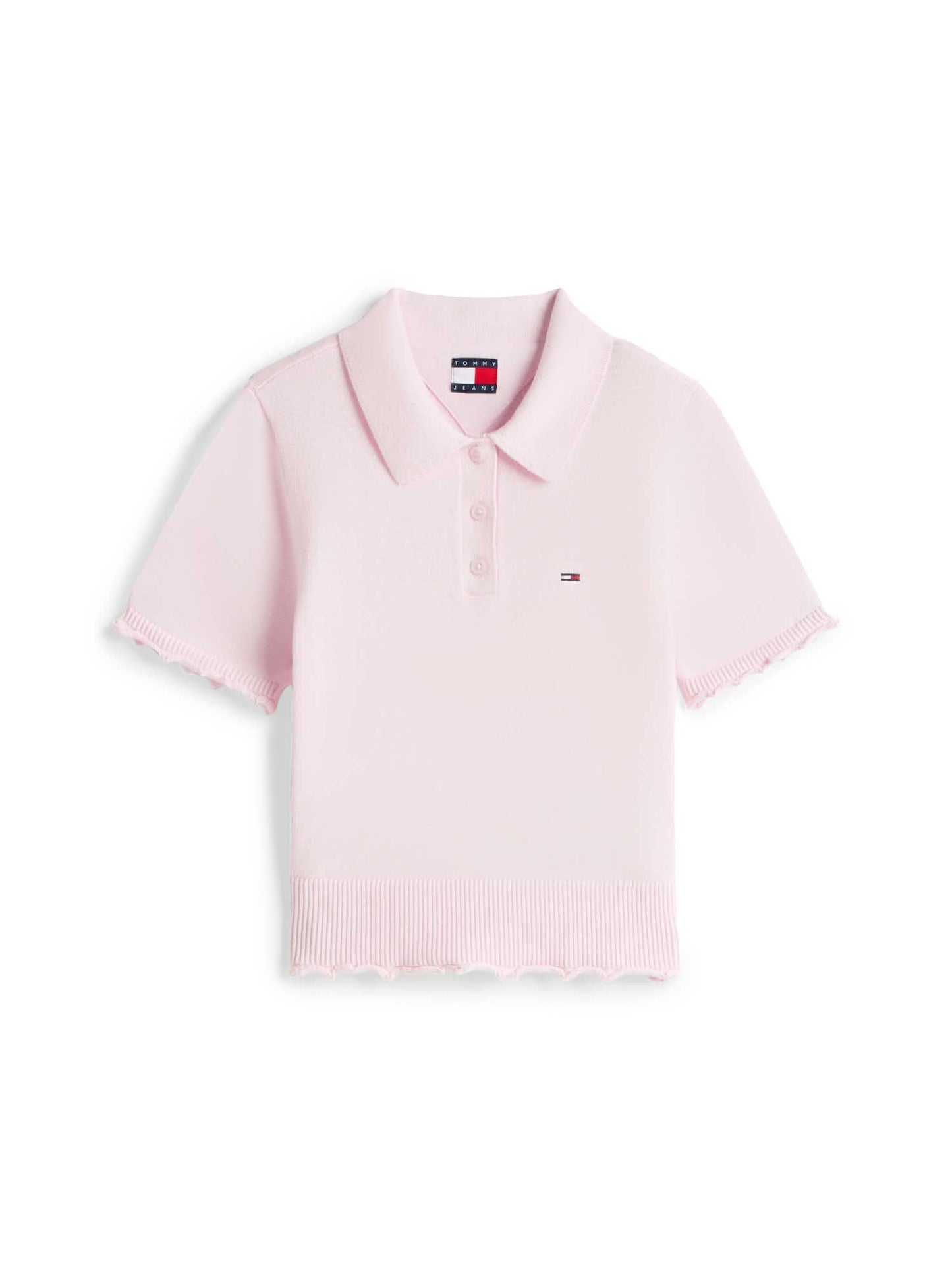 Tommy Jeans Lettuce Polo in cotone rigenerato rosa donna