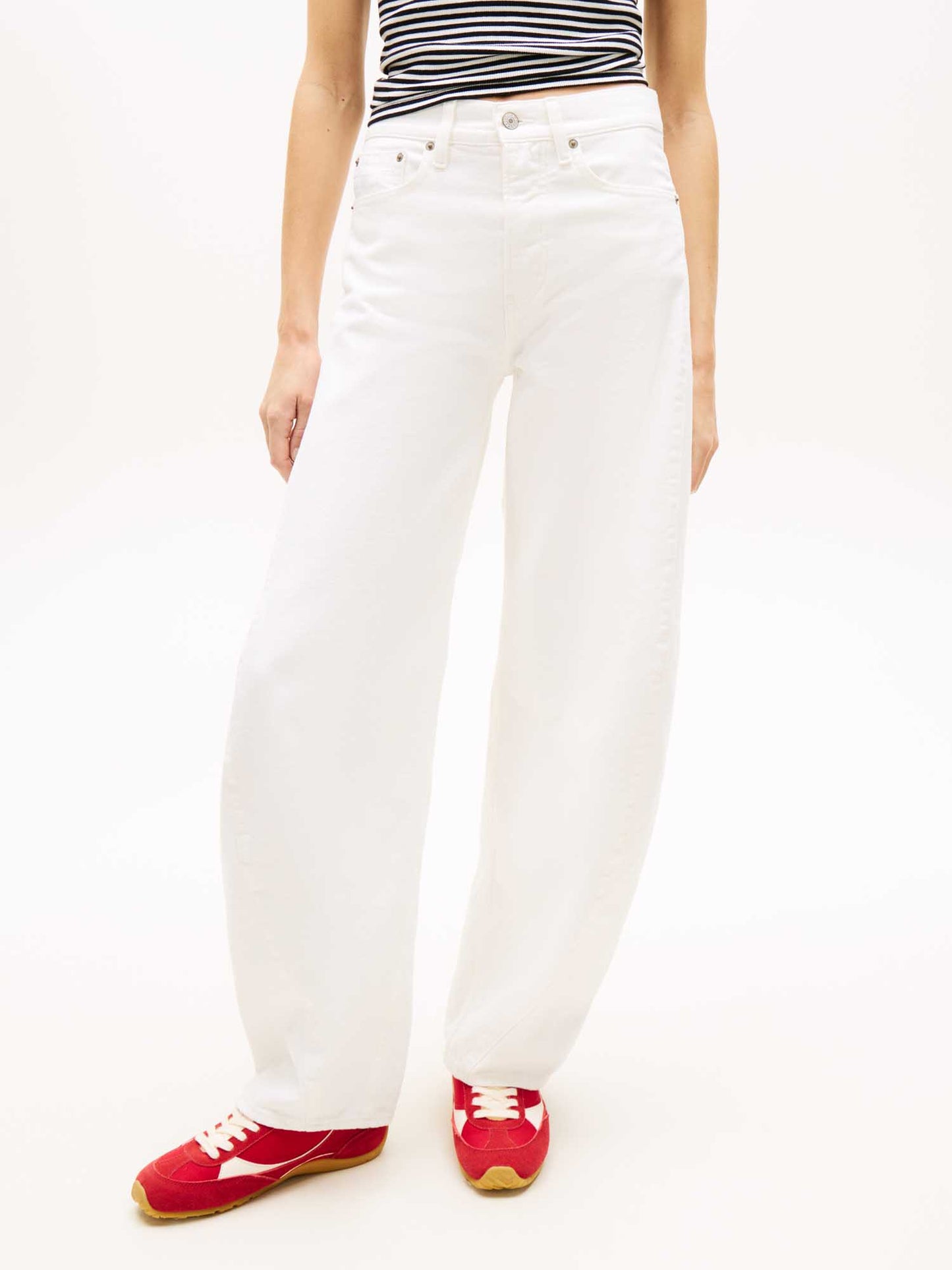 Jeans barrel fit donna in denim bianco Tommy Jeans