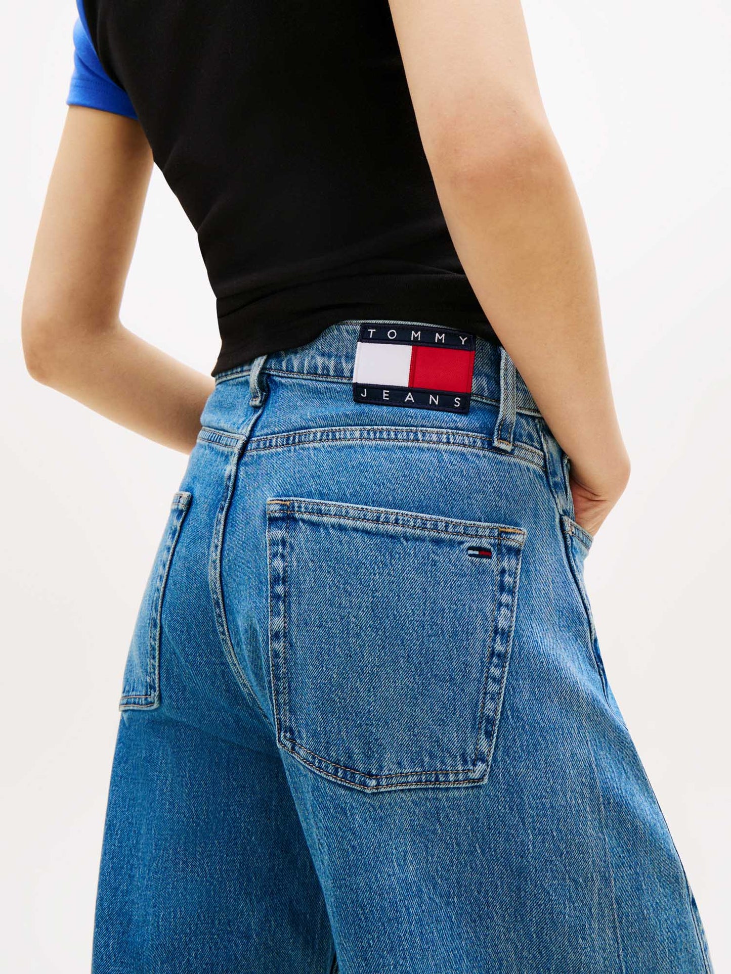 Tommy Hilfiger Jeans barrel a vita media da donna in denim