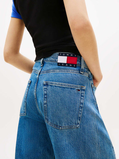 Tommy Hilfiger Jeans barrel a vita media da donna in denim