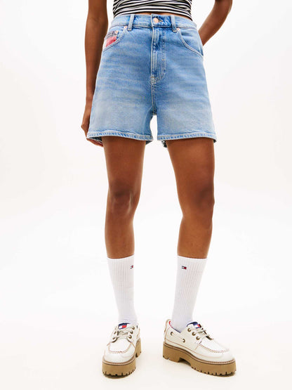 Shorts mom fit in denim chiaro da donna Tommy Jeans