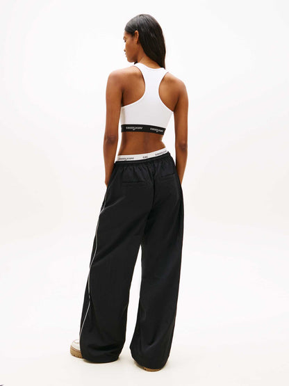Tommy Jeans Repeat Logo Tape, top canotta crop bianco da donna