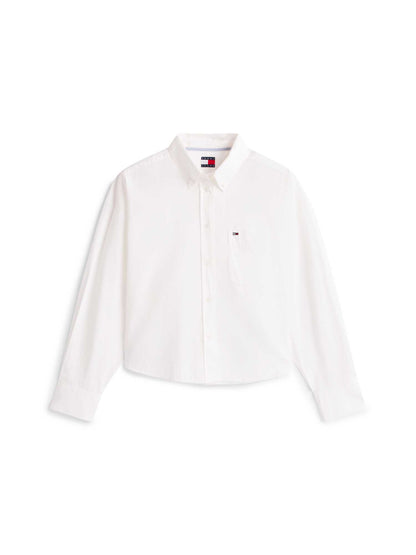 Camicia bianca cropped Tommy Jeans da donna in cotone