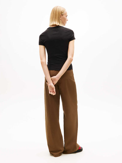 Tommy j. slim wavy t-shirt da donna nero