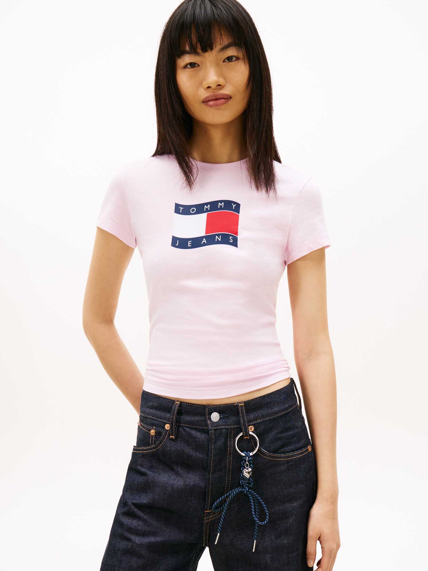 Tommy Hilfiger Jeans, t-shirt unisex in cotone riciclato color crema