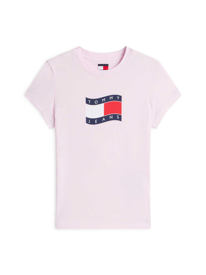 Tommy Hilfiger Jeans, t-shirt unisex in cotone riciclato color crema