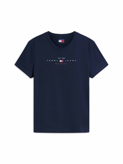 Tommy Hilfiger Tjw Reg Us Linear Ss, t-shirt da donna blu