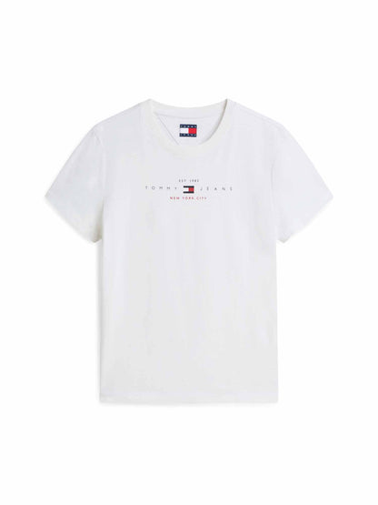 Tommy Hilfiger Tommy Jeans Linear T, t-shirt maniche corte da Donna bianca