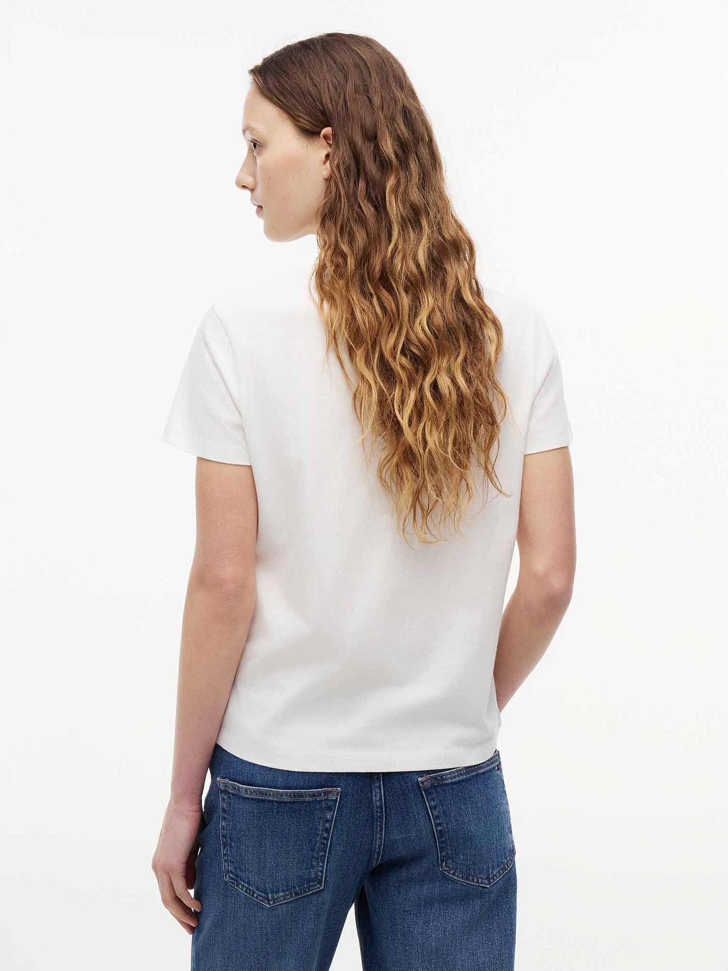Tommy Hilfiger Tommy Jeans Linear T, t-shirt maniche corte da Donna bianca