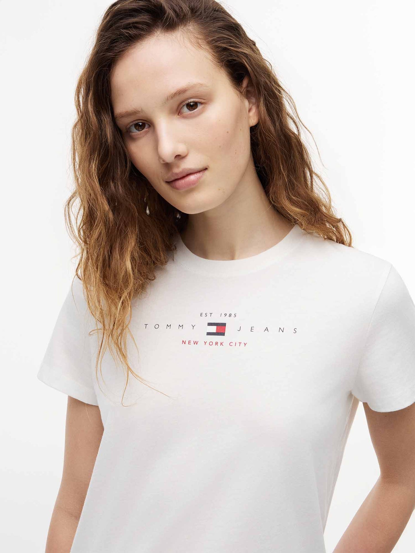 Tommy Hilfiger Tommy Jeans Linear T, t-shirt maniche corte da Donna bianca