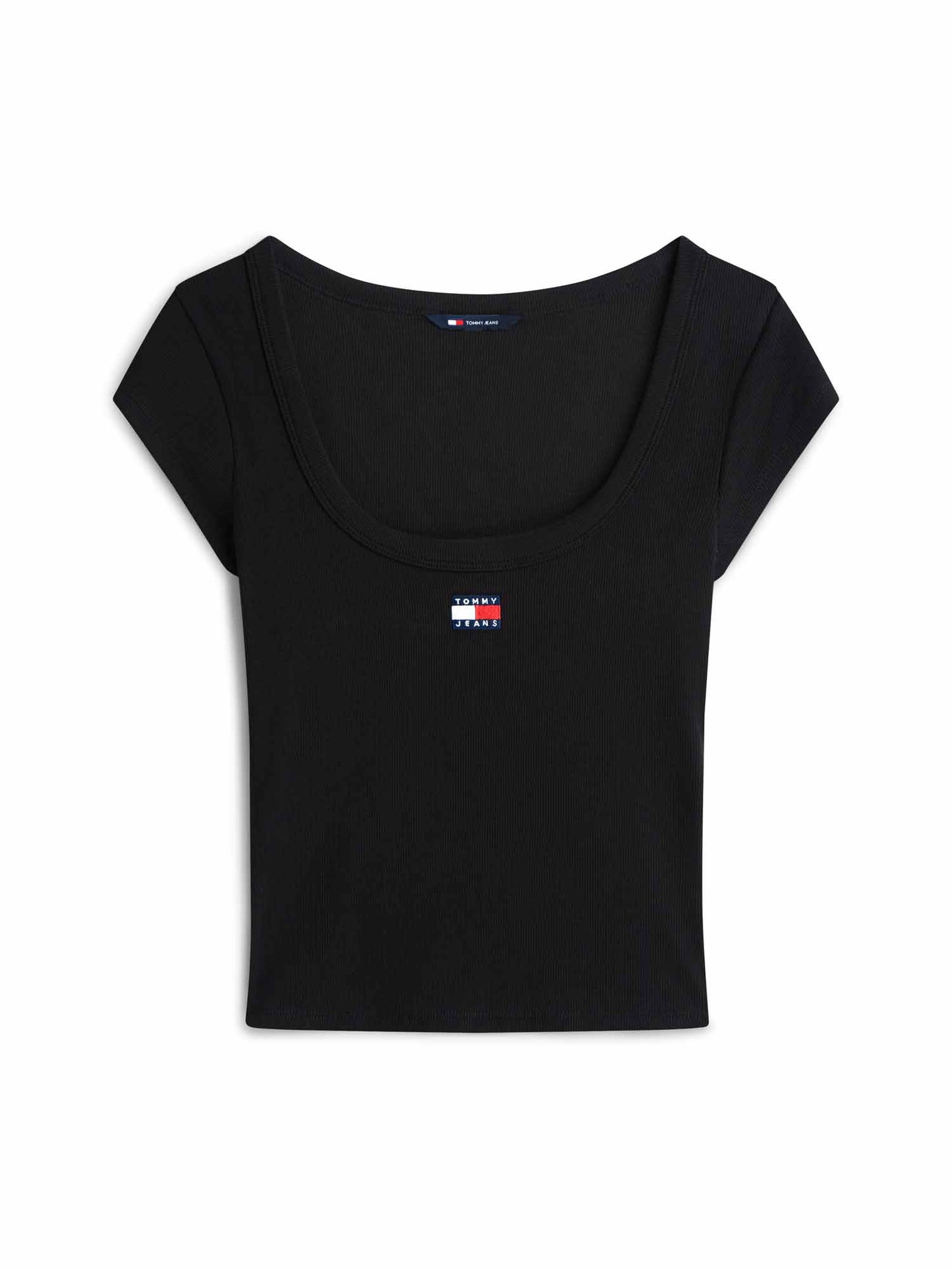 Tommy Hilfiger Tommy Jeans Slim Rib, t-shirt maniche corte da donna nera