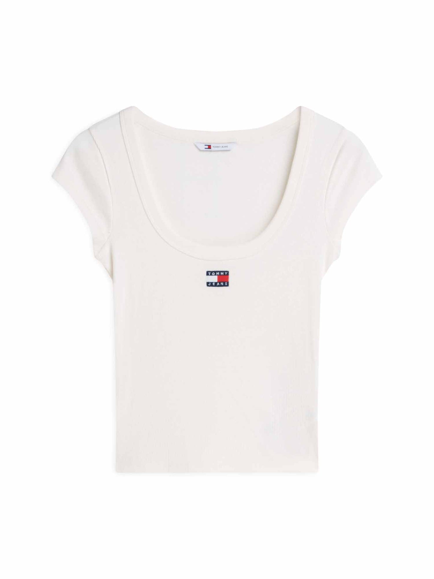 Tommy Hilfiger Tommy Jeans Slim Rib, t-shirt maniche corte da donna bianca