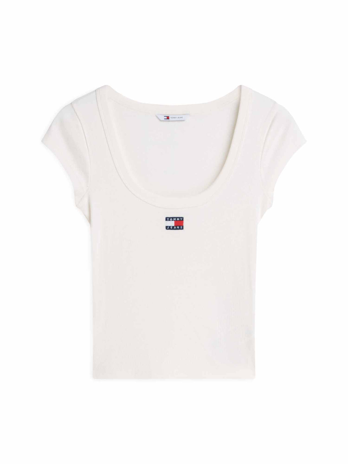 Tommy jeans slim rib t-shirt da donna bianco