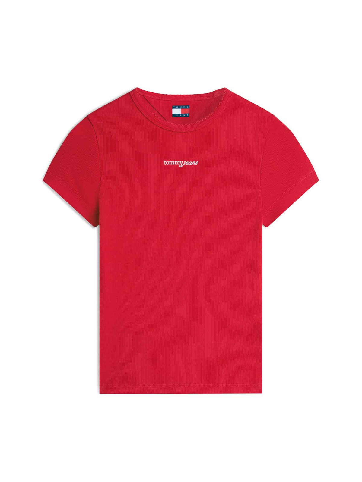 Tommy jeans slim tee t-shirt da donna rosso