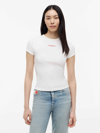 Tommy Hilfiger Tommy Jeans Slim Tee, t-shirt maniche corte da donna bianca