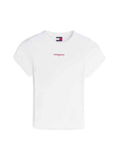 Tommy Hilfiger Tommy Jeans Slim Tee, t-shirt maniche corte da donna bianca