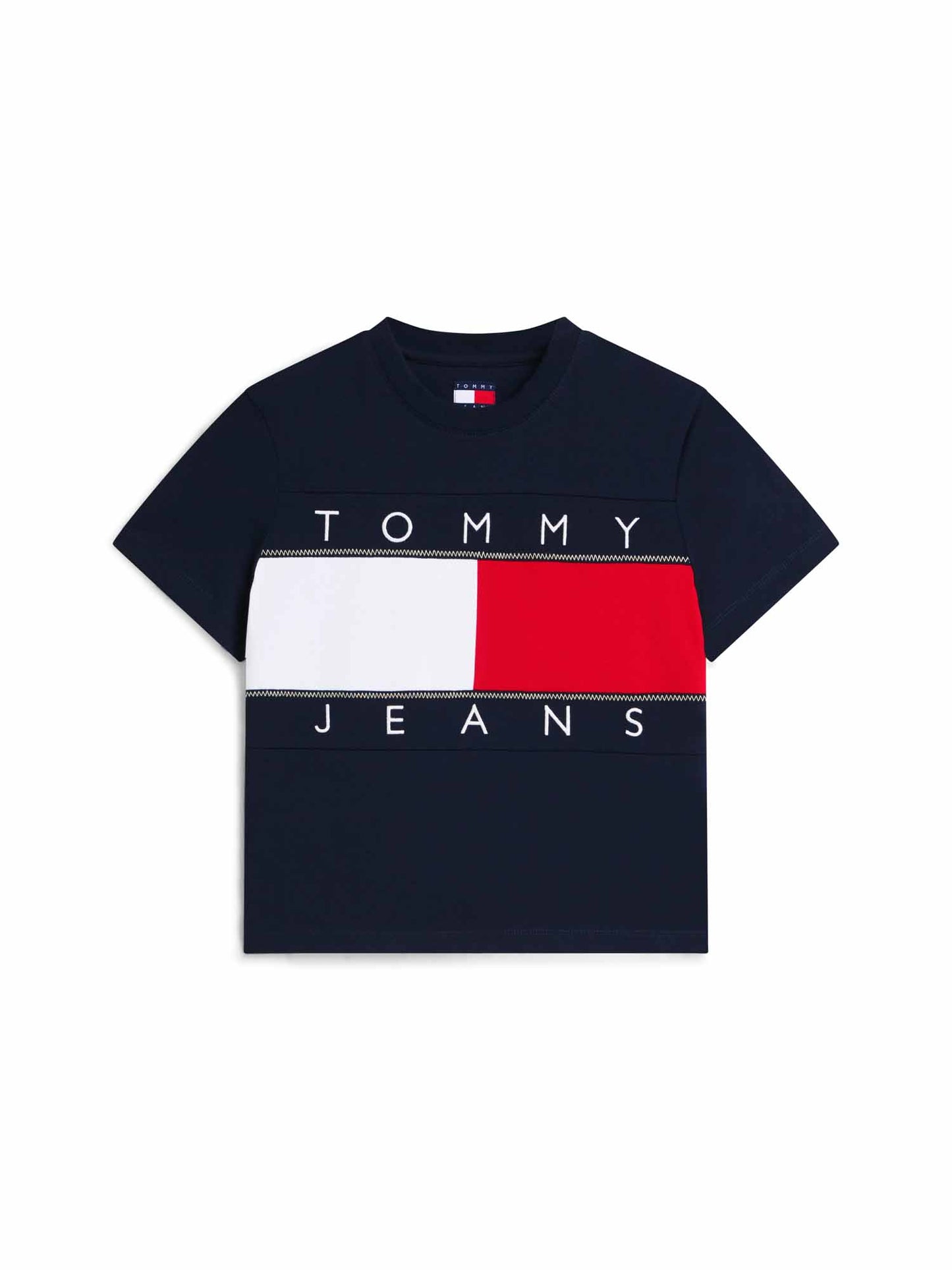 Tommy Hilfiger Tommy Jeans Flag Tee, t-shirt maniche corte da donna blu