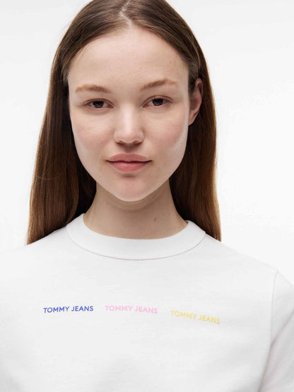 Tommy Hilfiger Repeat T, t-shirt maniche corte da Donna Bianca