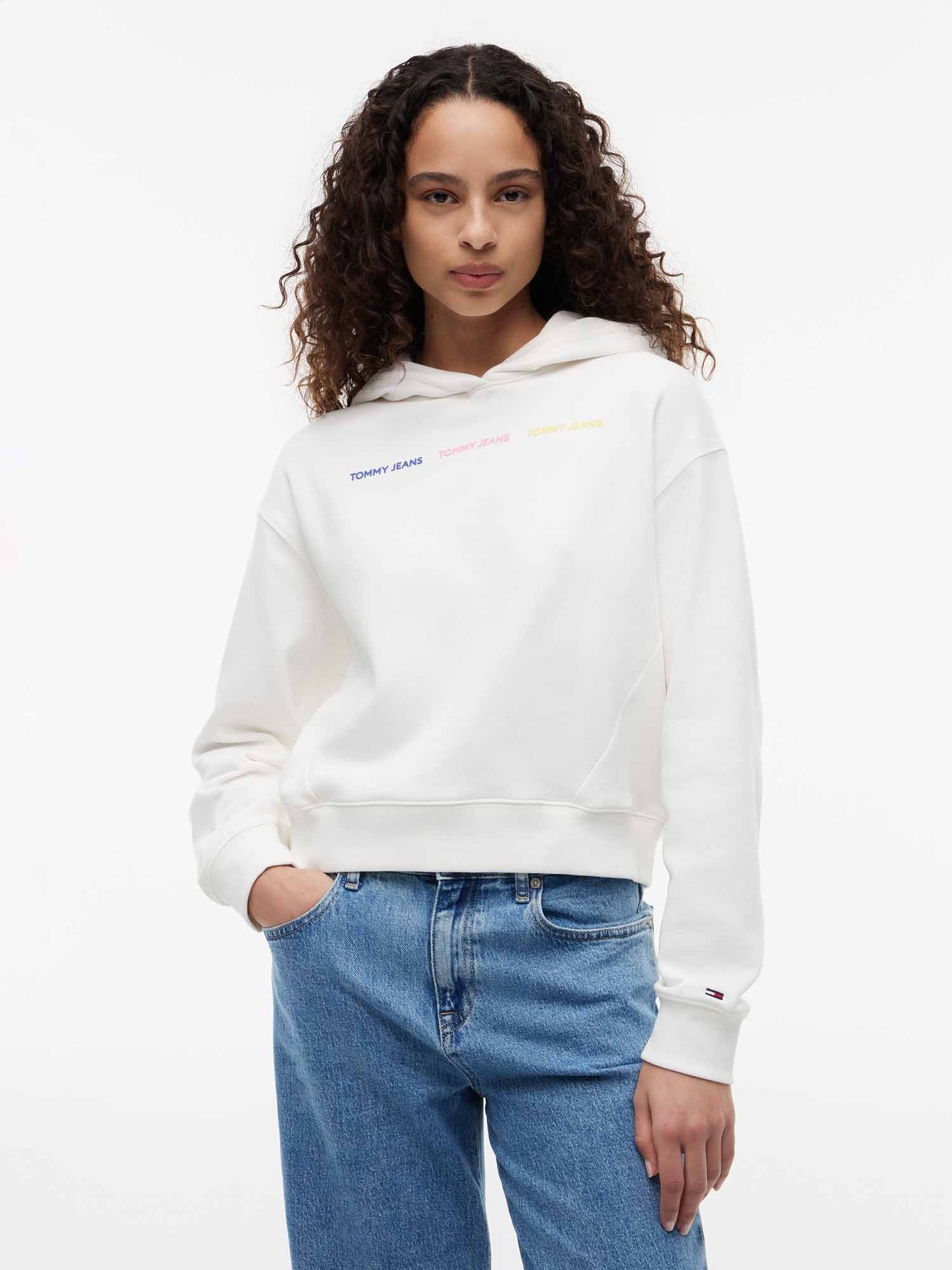 Tommy Hilfiger Tommy Jeans Repeat, felpa da donna bianca