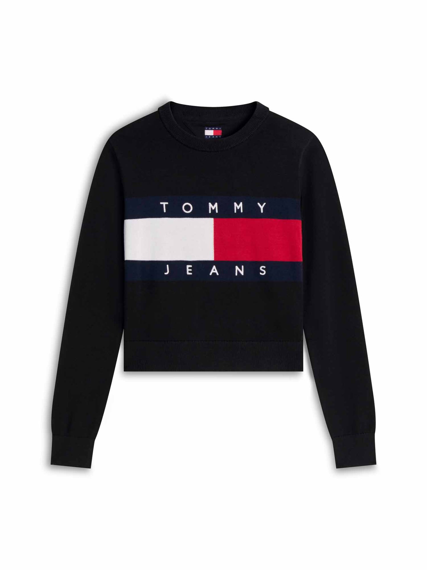Tommy Hilfiger Jeans Flag, maglia da Donna nera