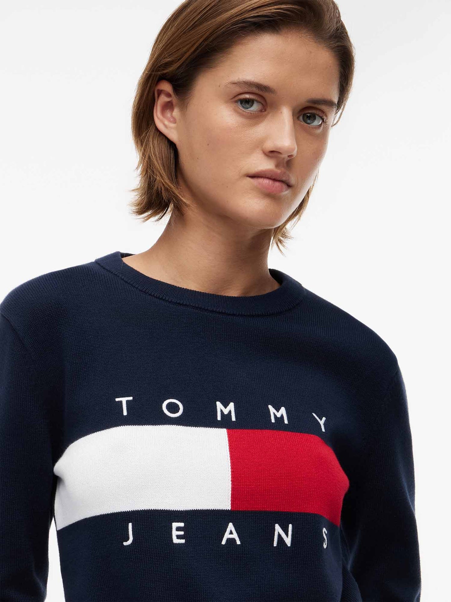 Tommy Hilfiger Tommy Jeans Flag, maglia da donna blu