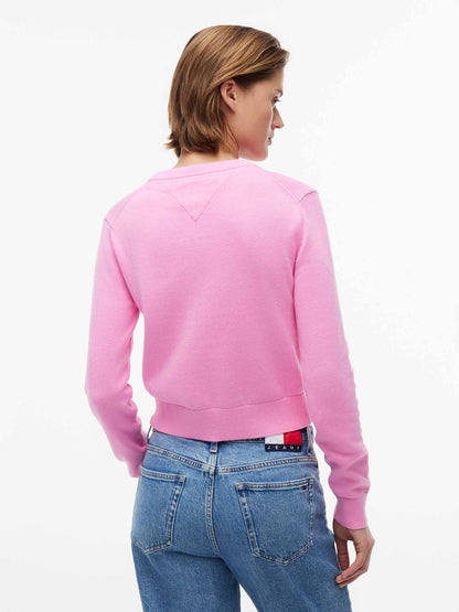 Tommy Hilfiger Tommy Jeans Flag, maglia da donna rosa