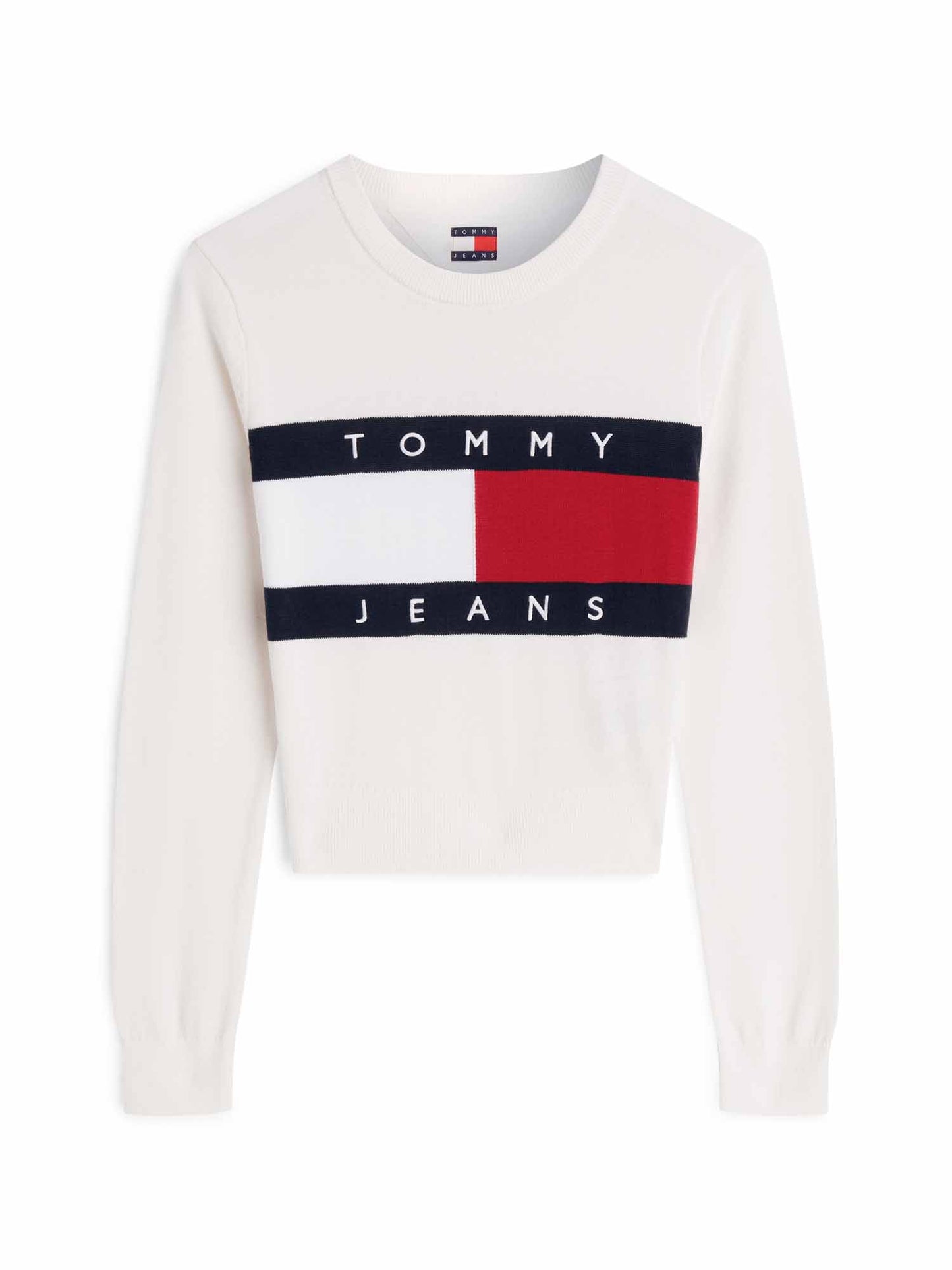 Tommy Hilfiger Tommy Jeans Flag, maglia da donna bianca