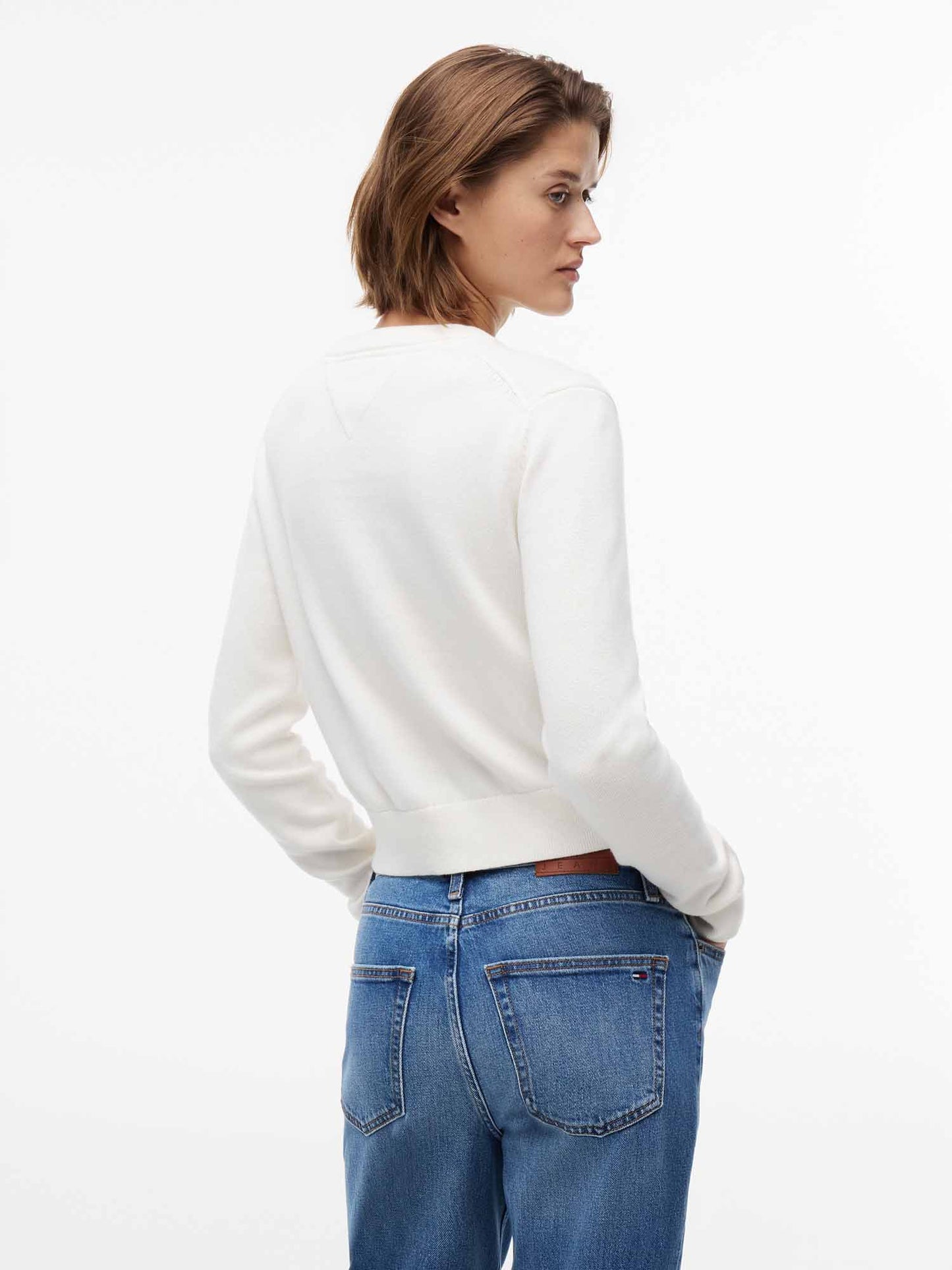 Tommy Hilfiger Tommy Jeans Flag, maglia da donna bianca