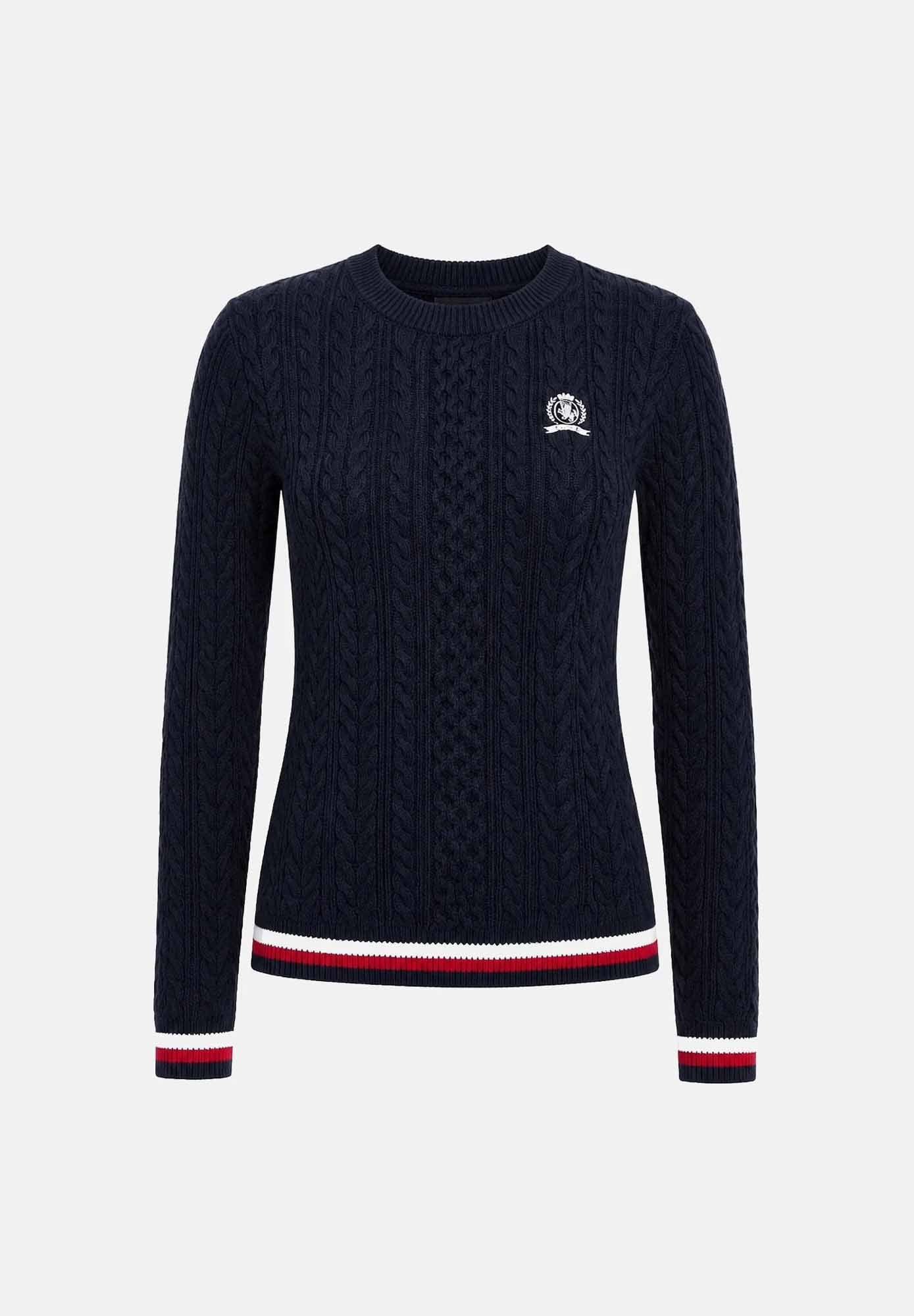 Tommy Hilfiger Tommy Jeans Tipping, maglia maniche lunghe da donna blu