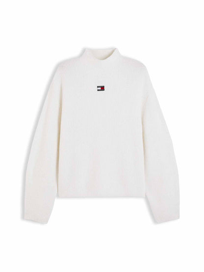 Tommy Hilfiger Tommy Jeans Mockneck, maglia da donna bianca