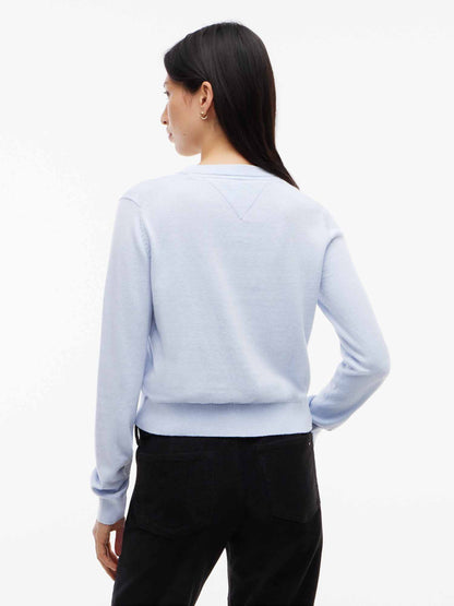 Tommy Hilfiger Ess.Logo, maglia da Donna azzurra