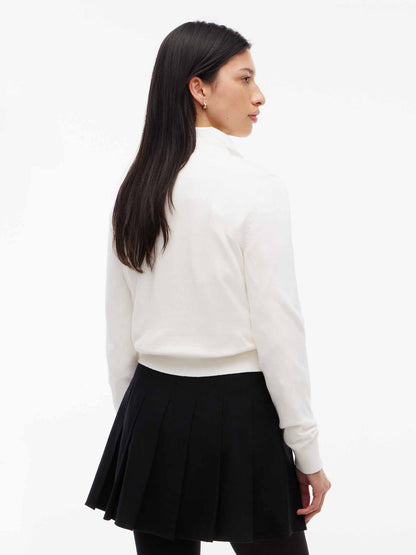 Tommy Hilfiger Logo Slim Raglan Sleeve, maglia da donna bianca