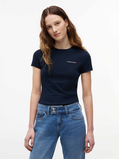 Tommy Hilfiger Tommy Jeans Essential, t-shirt maniche corte da donna nera