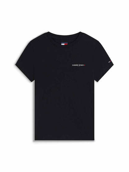 Tommy Hilfiger Tommy Jeans Essential, t-shirt maniche corte da donna nera
