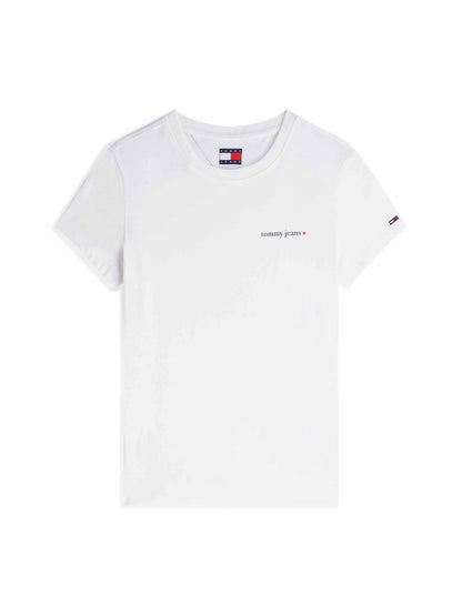Tommy Hilfiger Tommy Jeans Essential, t-shirt maniche corte da donna bianca