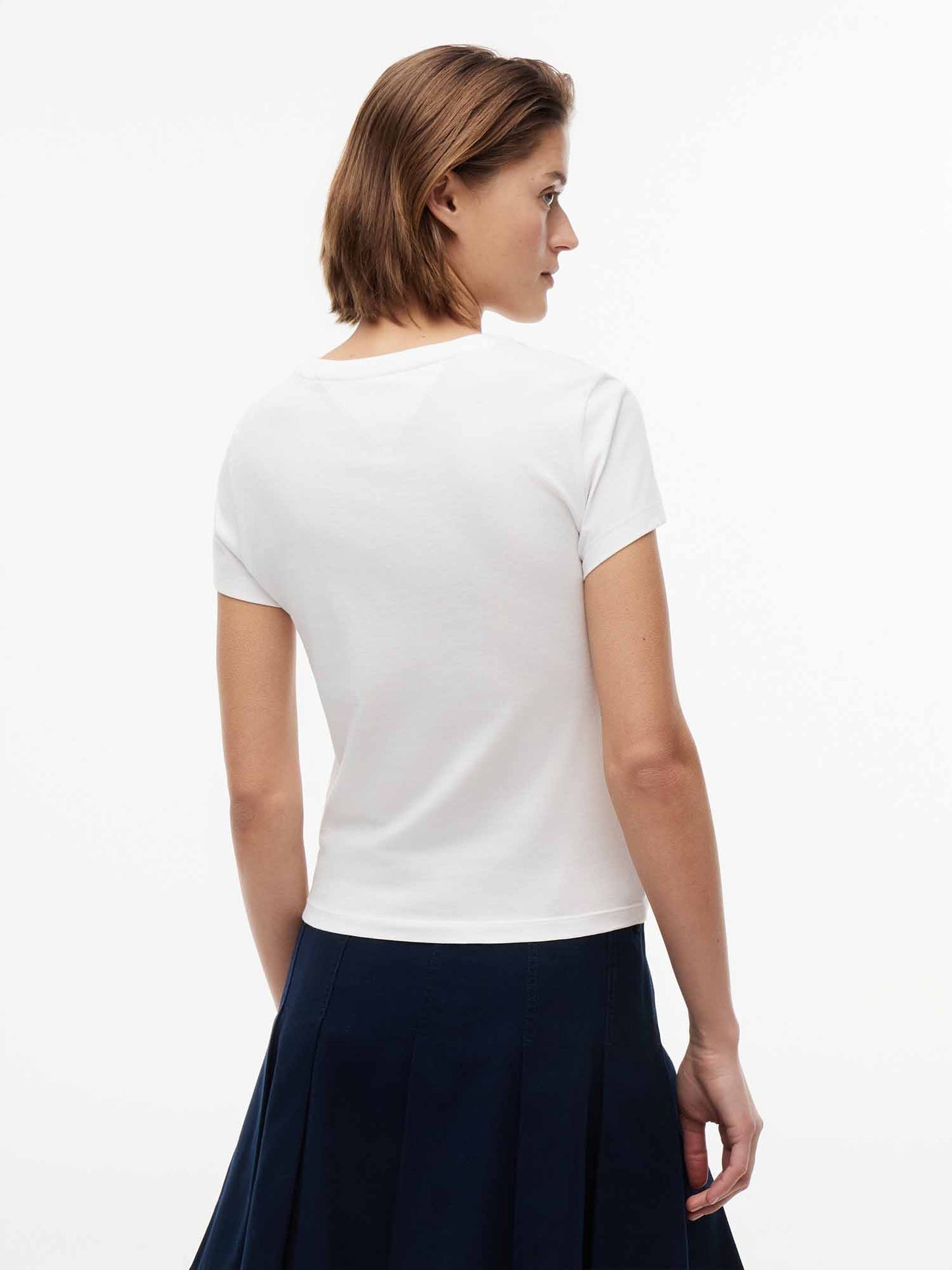 Tommy Hilfiger Tommy Jeans Essential, t-shirt maniche corte da donna bianca