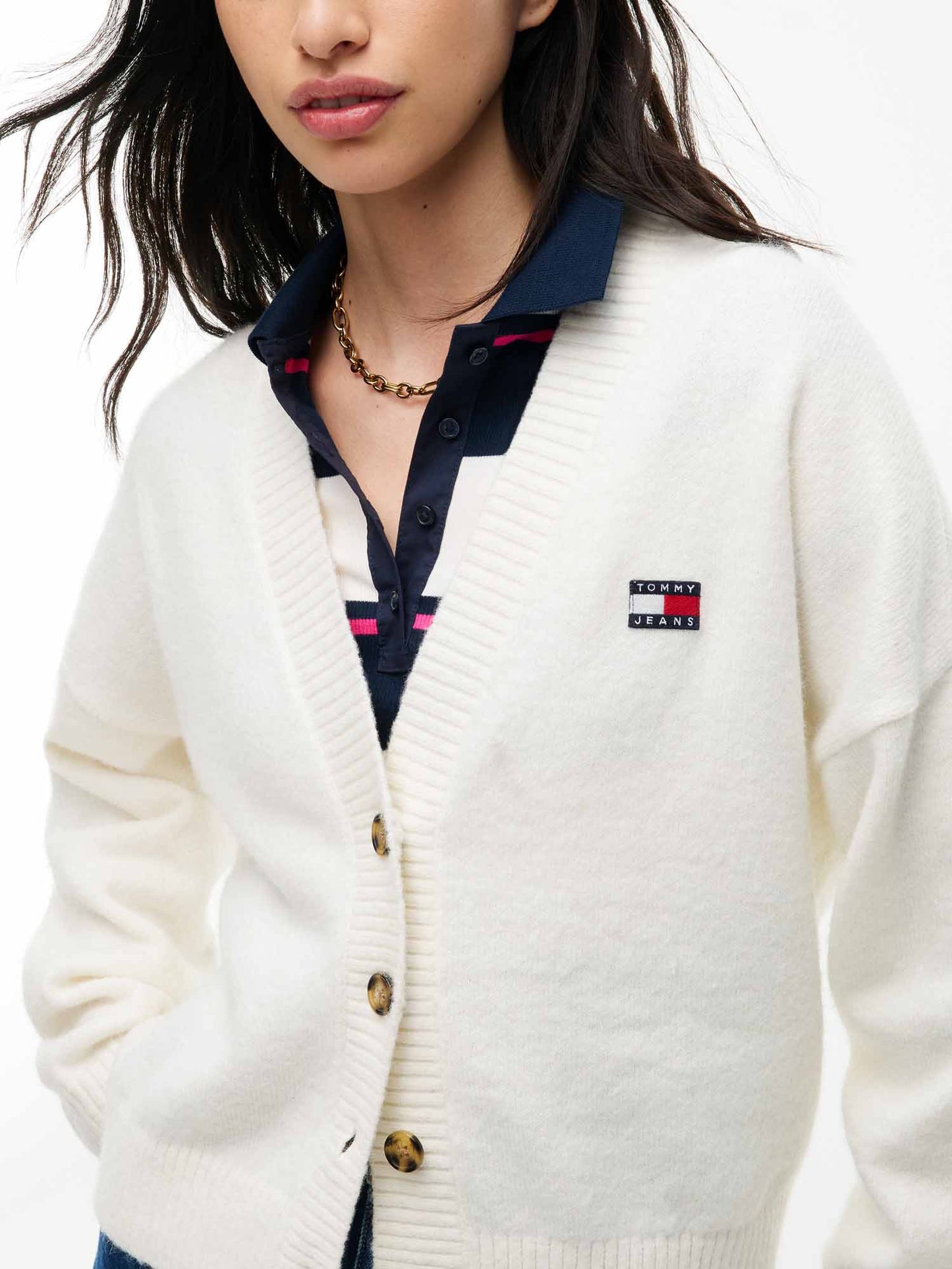 Tommy Hilfiger Tommy Jeans Fluffy, maglia da donna bianca
