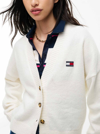 Tommy Hilfiger Tommy Jeans Fluffy, maglia da donna bianca