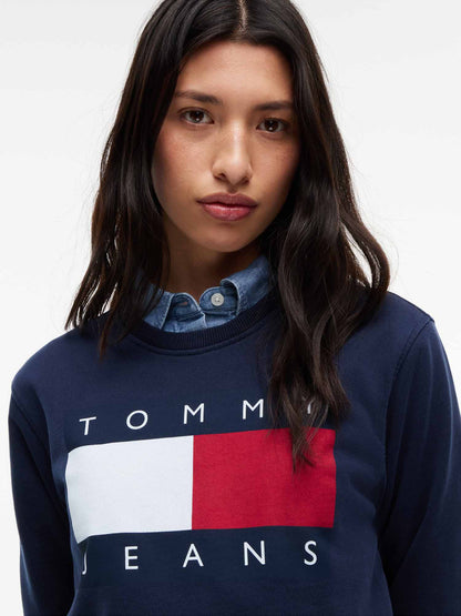 Tommy Hilfiger Reg Flag, felpa da donna blu