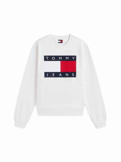 Tommy Hilfiger Reg Flag, felpa da donna bianca