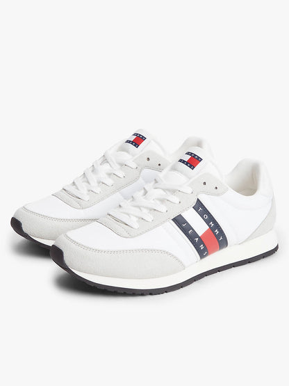 Sneakers Tommy Jeans Classic Run da uomo in pelle bianca