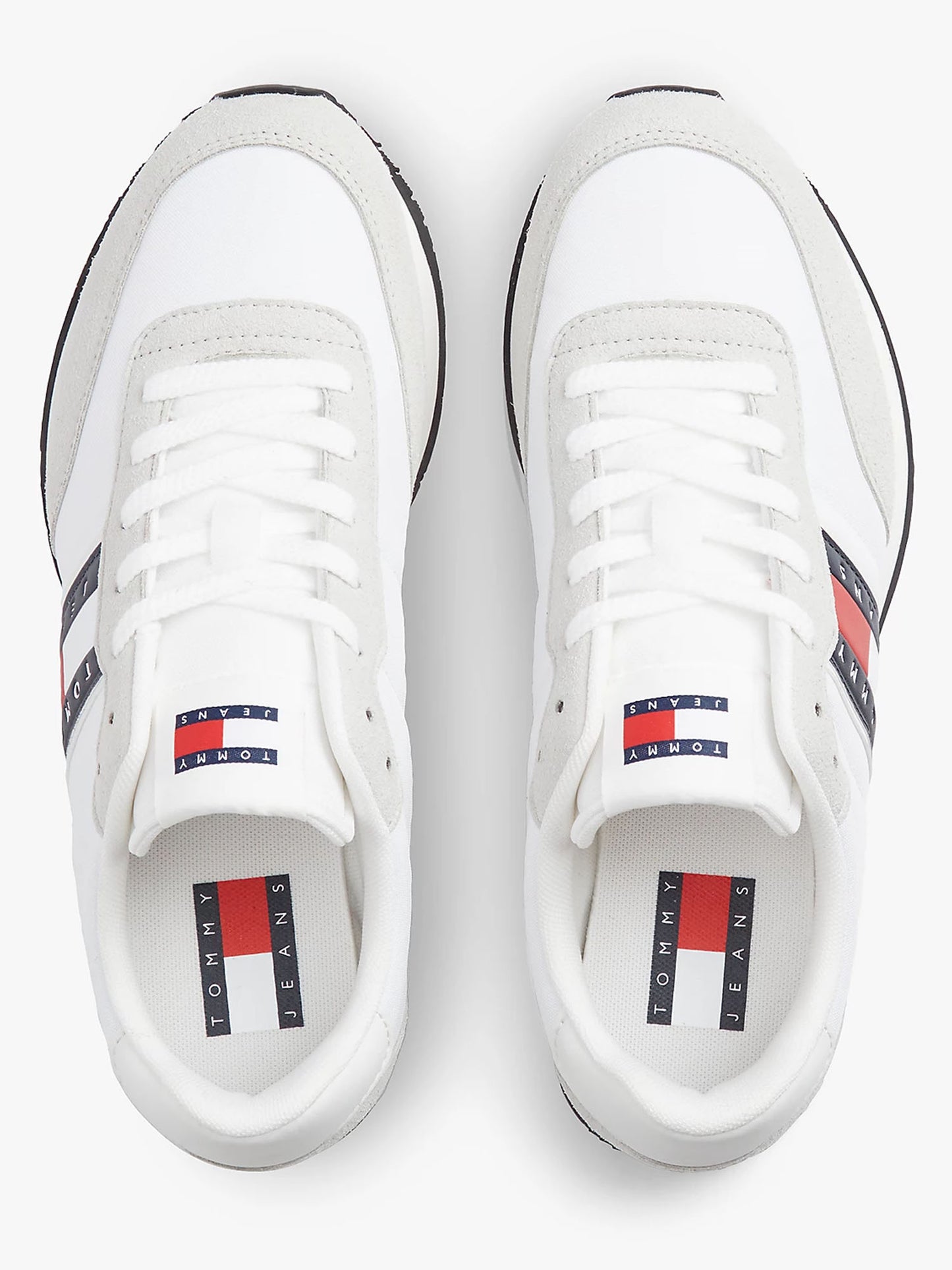 Sneakers Tommy Jeans Classic Run da uomo in pelle bianca