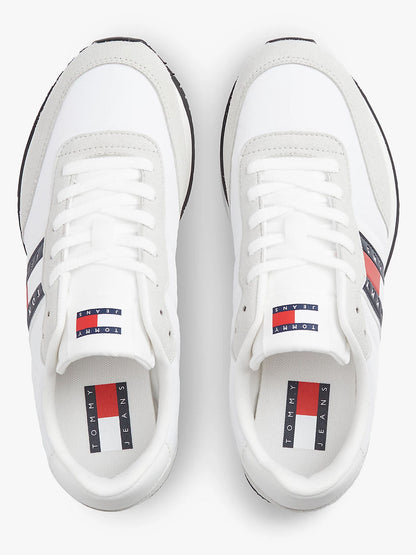 Sneakers Tommy Jeans Classic Run da uomo in pelle bianca