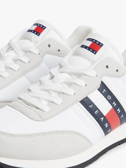 Sneakers Tommy Jeans Classic Run da uomo in pelle bianca