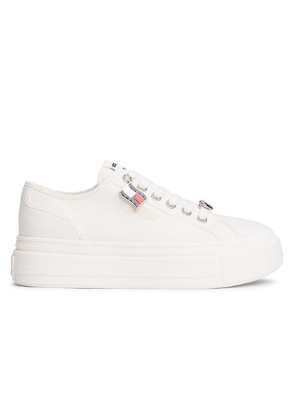 Tommy j. flatform sneakers da donna bianco