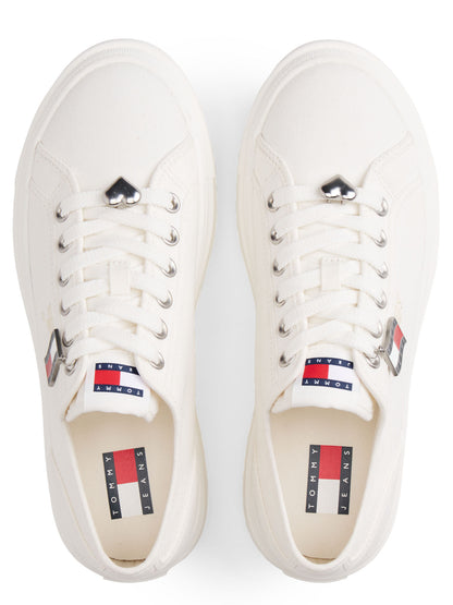 Tommy j. flatform sneakers da donna bianco