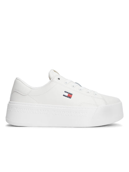 Sneakers donna Tommy Jeans Cupsole LTH bianche in pelle